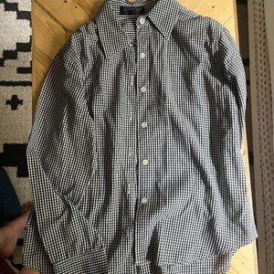 Karen Kane Women's Lifestyle Petite Black & White Checkered Button Down Size 6P